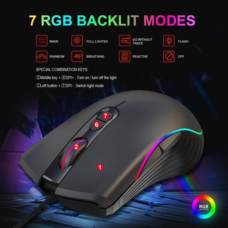 RGB Glowing Gaming Mouse - Wired