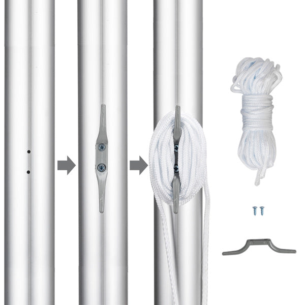 Cut Off Flagpole Aluminum Alloy, Adjustable And Extendable