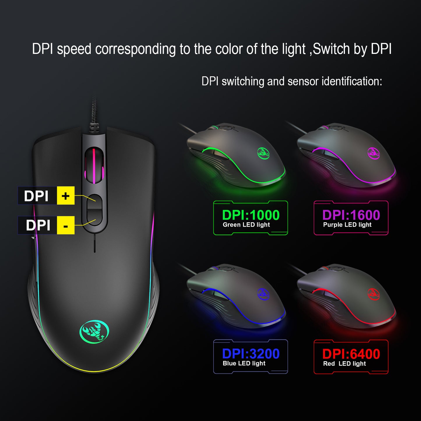 RGB Glowing Gaming Mouse - Wired