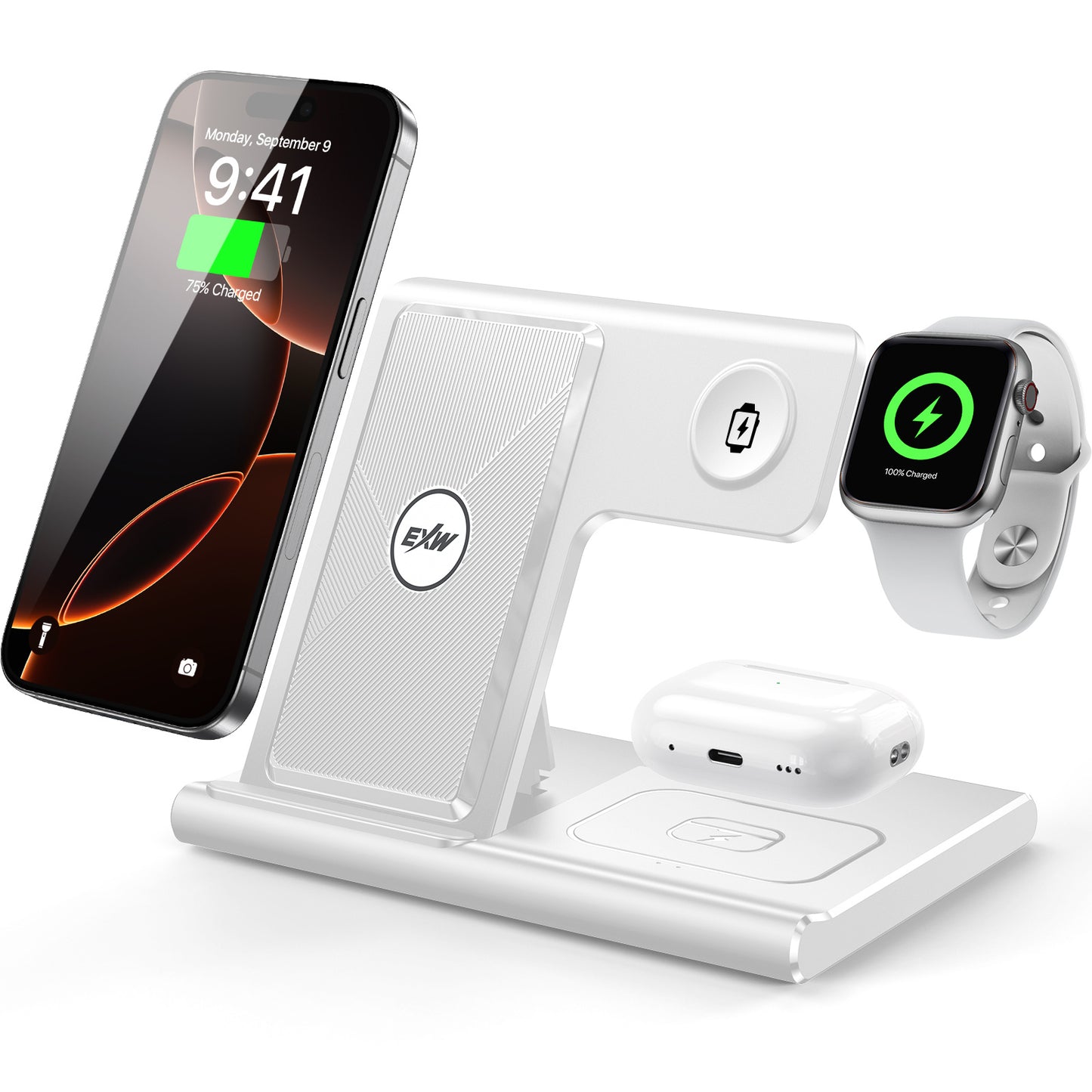 3 In 1 Wireless Charging Station For Multiple Devices 15W Fast Charging Stand